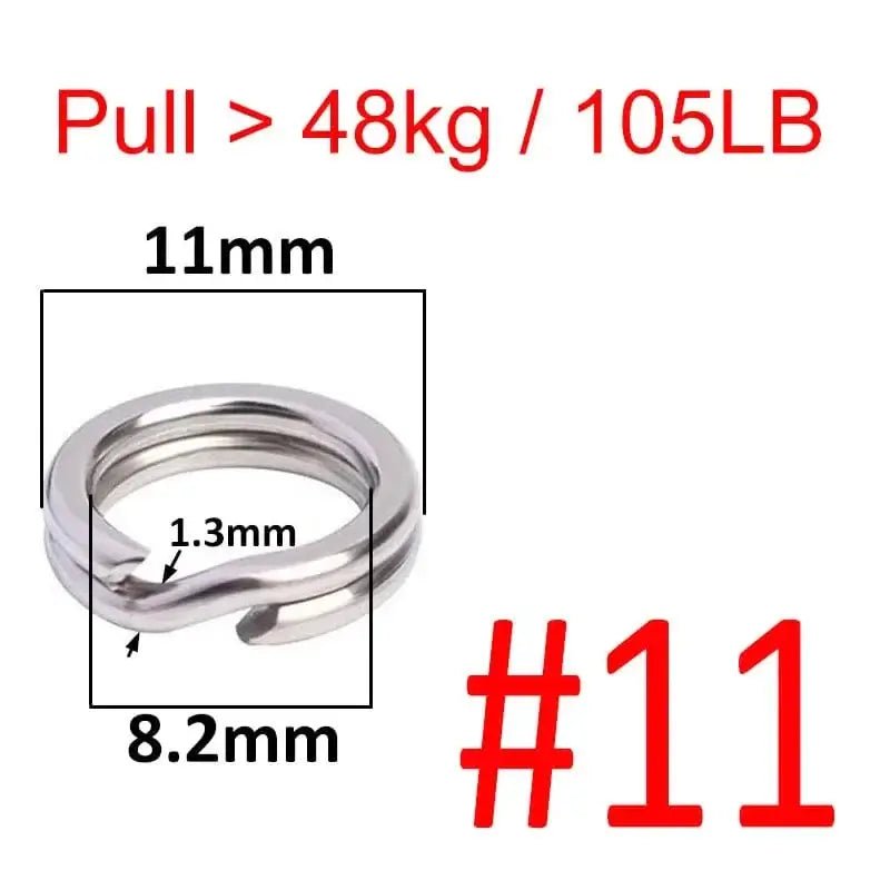 China China 100 pcs 11 100 pcs Stainless Steel Fishing Split Ring Oval Split Double Ring Connector Fishing Accessories For Fishing Snap Lure Hook