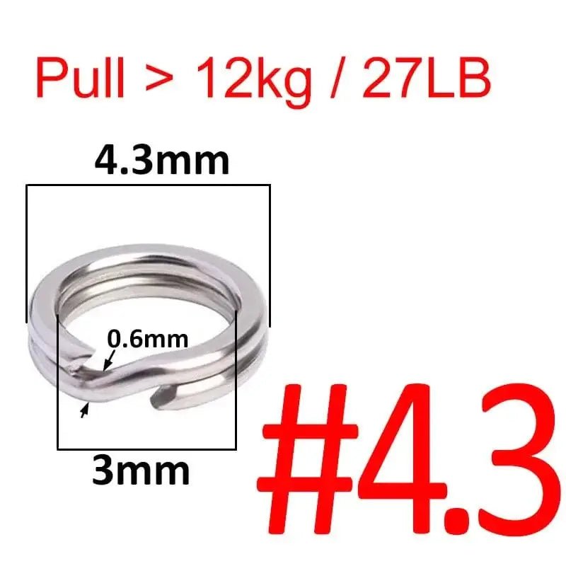 China China 100 pcs 4.3 100 pcs Stainless Steel Fishing Split Ring Oval Split Double Ring Connector Fishing Accessories For Fishing Snap Lure Hook