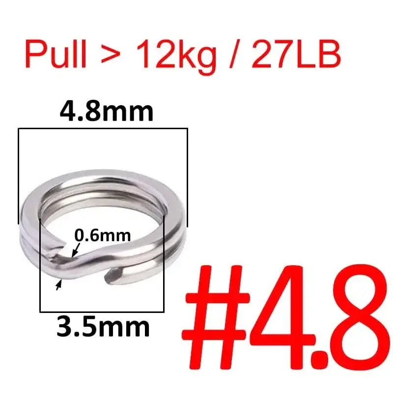 China China 100 pcs 4.8 100 pcs Stainless Steel Fishing Split Ring Oval Split Double Ring Connector Fishing Accessories For Fishing Snap Lure Hook