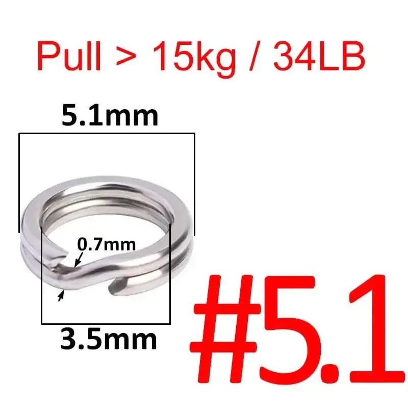 China China 100 pcs 5.1 100 pcs Stainless Steel Fishing Split Ring Oval Split Double Ring Connector Fishing Accessories For Fishing Snap Lure Hook