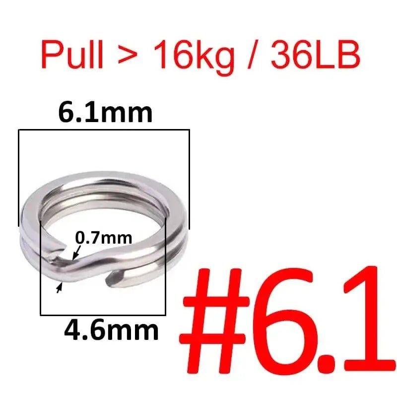China China 100 pcs 6.1 100 pcs Stainless Steel Fishing Split Ring Oval Split Double Ring Connector Fishing Accessories For Fishing Snap Lure Hook