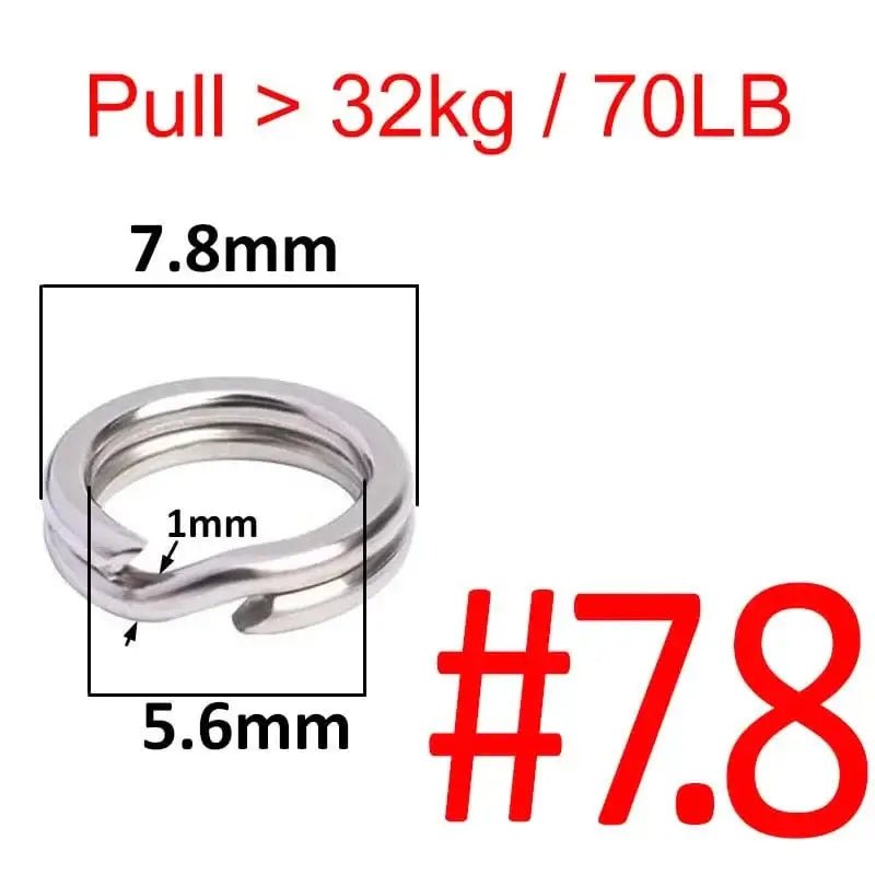China China 100 pcs 7.8 100 pcs Stainless Steel Fishing Split Ring Oval Split Double Ring Connector Fishing Accessories For Fishing Snap Lure Hook