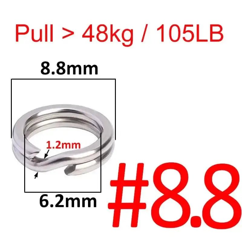 China China 100 pcs 8.8 100 pcs Stainless Steel Fishing Split Ring Oval Split Double Ring Connector Fishing Accessories For Fishing Snap Lure Hook
