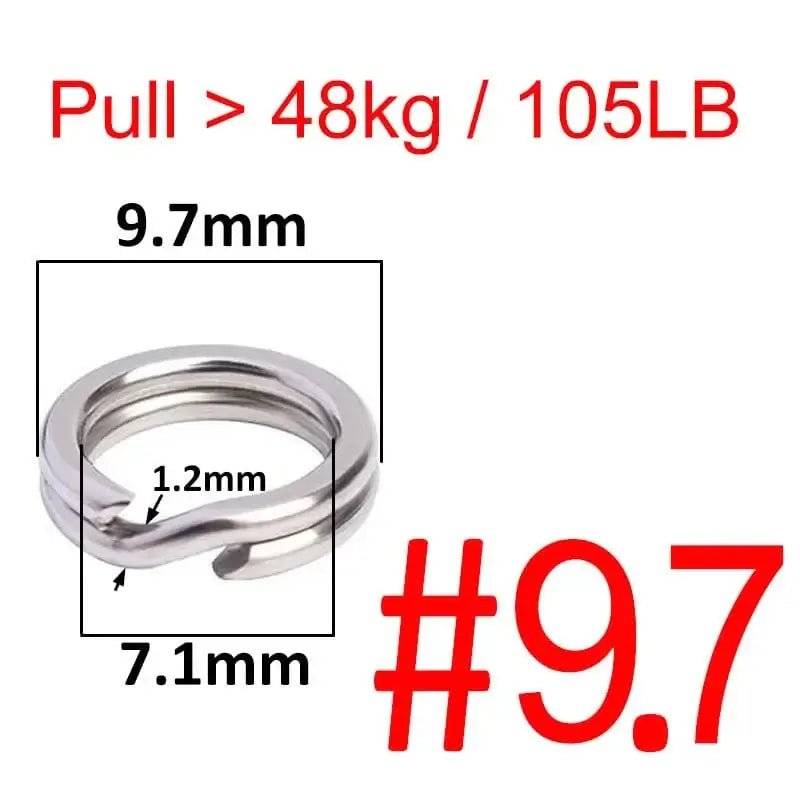 China China 100 pcs 9.7 100 pcs Stainless Steel Fishing Split Ring Oval Split Double Ring Connector Fishing Accessories For Fishing Snap Lure Hook