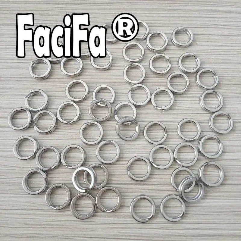 China China 100 pcs Stainless Steel Fishing Split Ring Oval Split Double Ring Connector Fishing Accessories For Fishing Snap Lure Hook