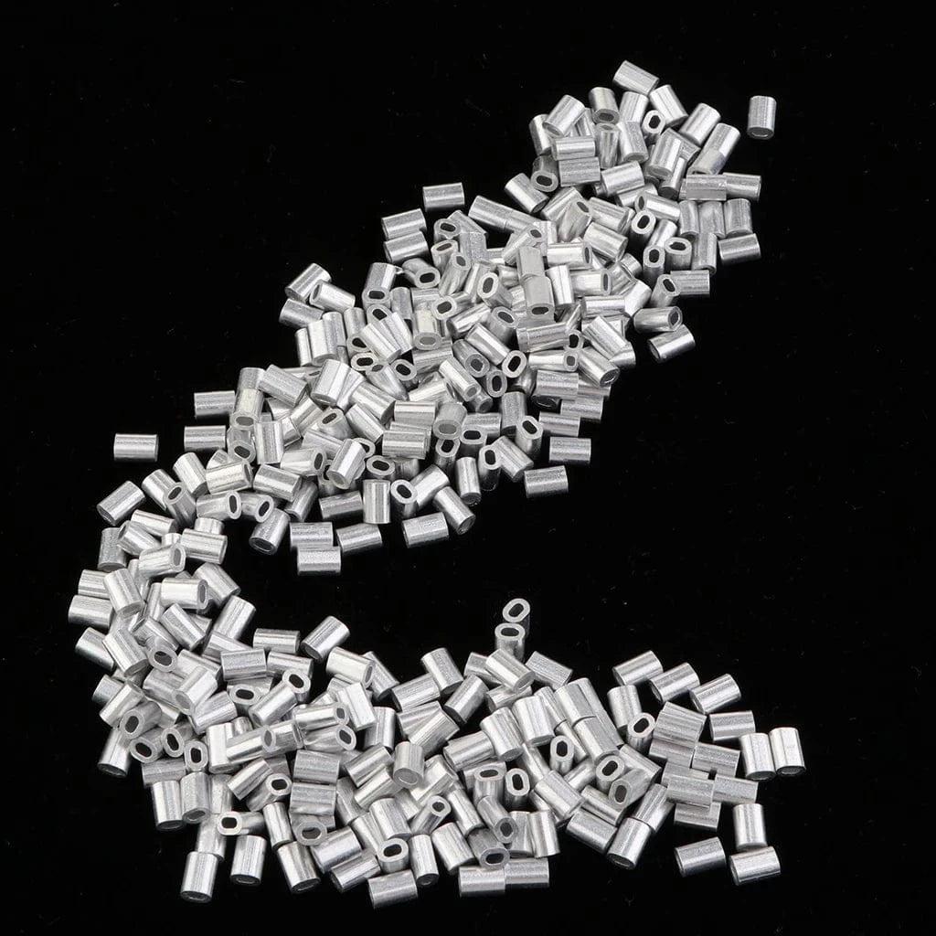 China China 1000Pcs Fishing Aluminium Crimp Sleeves 0.8mm 1mm 1.2mm 1.5mm for Option