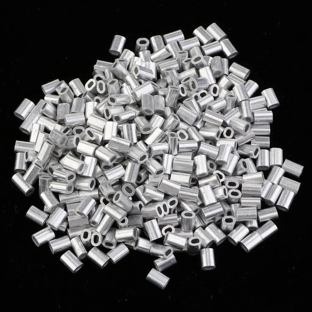 China China 1000Pcs Fishing Aluminium Crimp Sleeves 0.8mm 1mm 1.2mm 1.5mm for Option