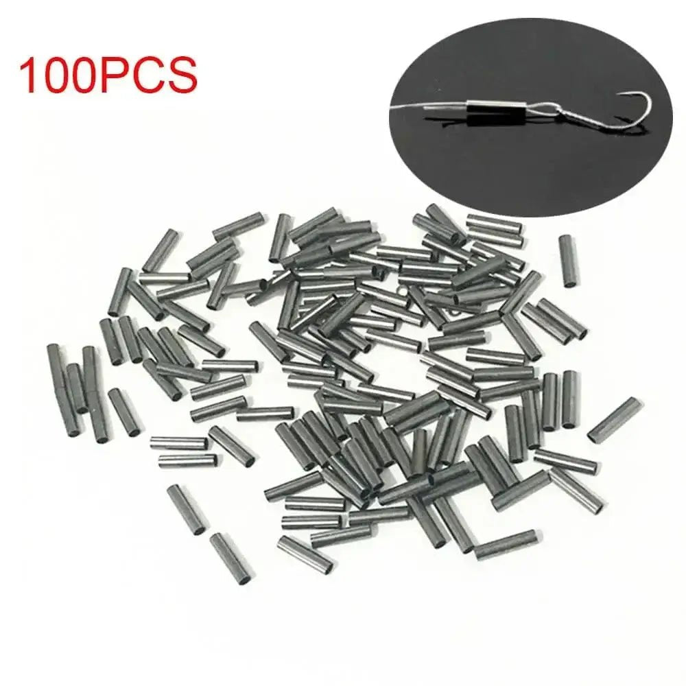 China China 100pcs/Lot 1.0mm-2.8mm Sea Fishing Accessories Line Tube Copper Fishing Line Aluminum Crimp Sleeve Copper Tube