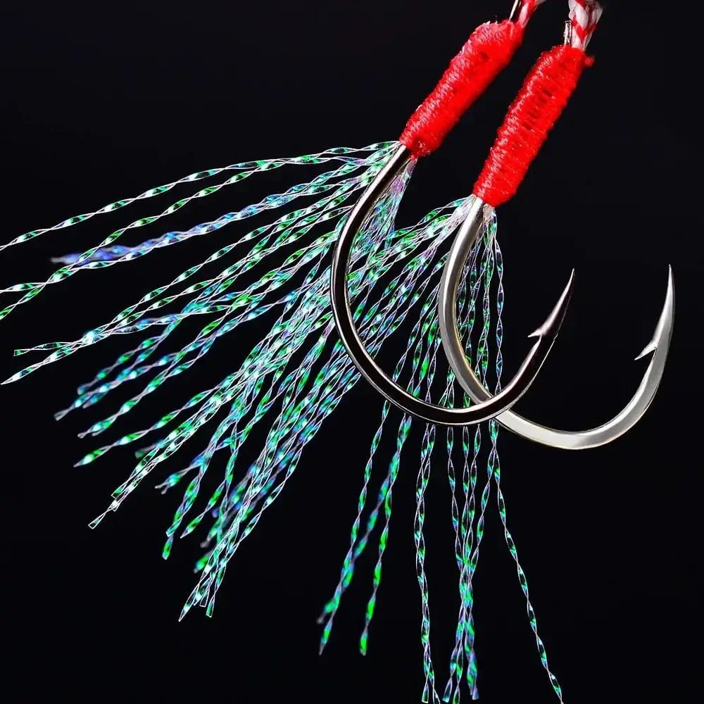 China China 10p fishing hook fixture with double pairs of hook spines, feather accessories, high carbon steel fishing bait, fishing supplies