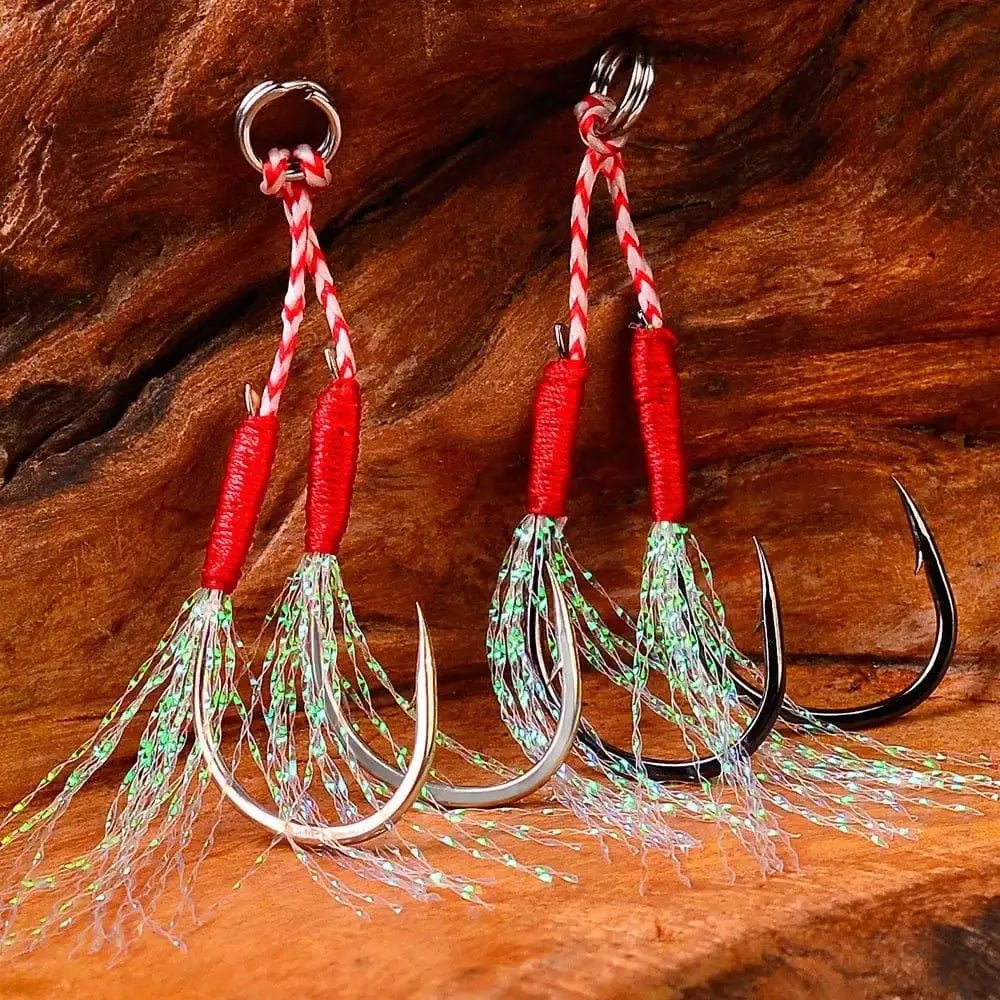 China China 10p fishing hook fixture with double pairs of hook spines, feather accessories, high carbon steel fishing bait, fishing supplies