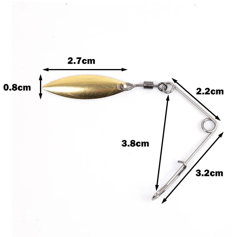 China China 10pcs 1.2g Spinner Fishing Lure Bait Spoon Swisher Buzzbait Bass Wire Bait Popper Vib Spinnerbait Lures Tackle Barb Pesca