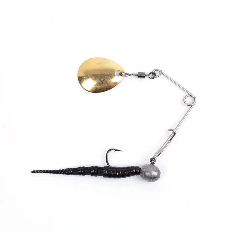 China China 10pcs 1.2g Spinner Fishing Lure Bait Spoon Swisher Buzzbait Bass Wire Bait Popper Vib Spinnerbait Lures Tackle Barb Pesca