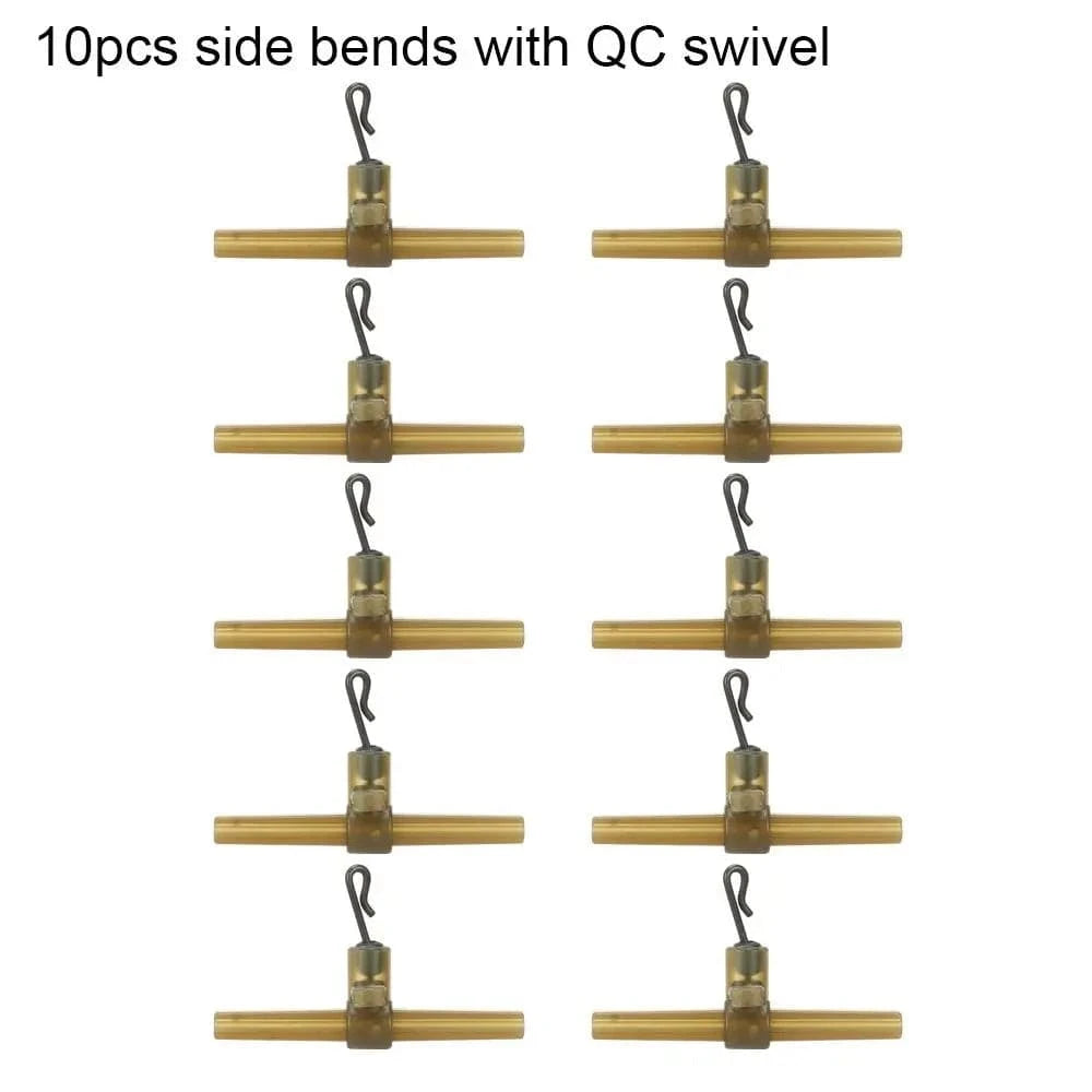 China China 10pcs 15PCS Side Bends with Rolling Swivel or 10PCS Side Bends with QC Swivel or 30PCS Anti Tangle Sleeves Carp Fishing Accessories