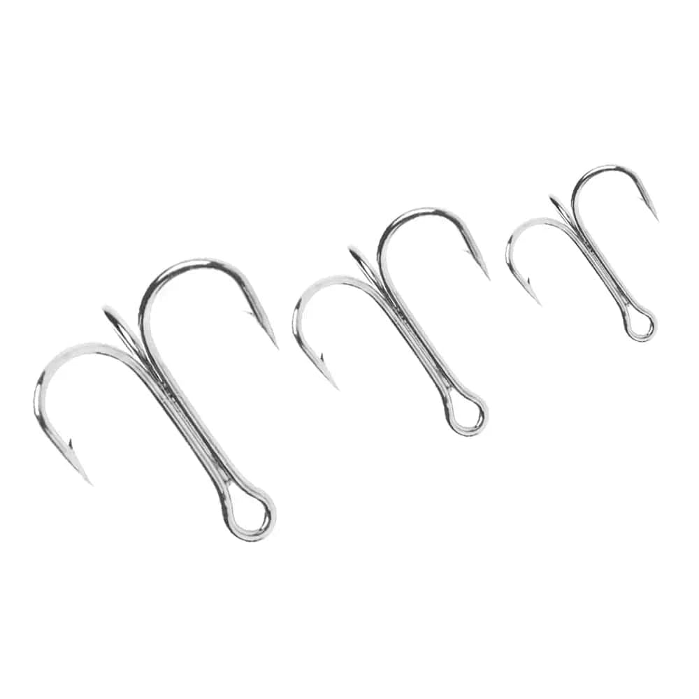 China China 10Pcs  Fishing Hooks Fishing Tackle Carbon Steel Barbed Sharp Triple Fishhook Sea Accessories With Feather