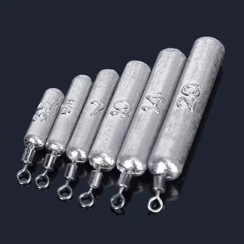 China China 10pcs Fishing Weight Sinker Set 5g 10g 20g Carp Fish Baits Elongated Shape Weights Fishing Tackle Accessories