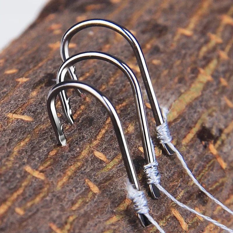 China China 10Pcs/Lot Fishing Hook Crank String Japan Series Hooks group Freshwater Catch Barbed Tackle Single Black Nickel Color Sabiki