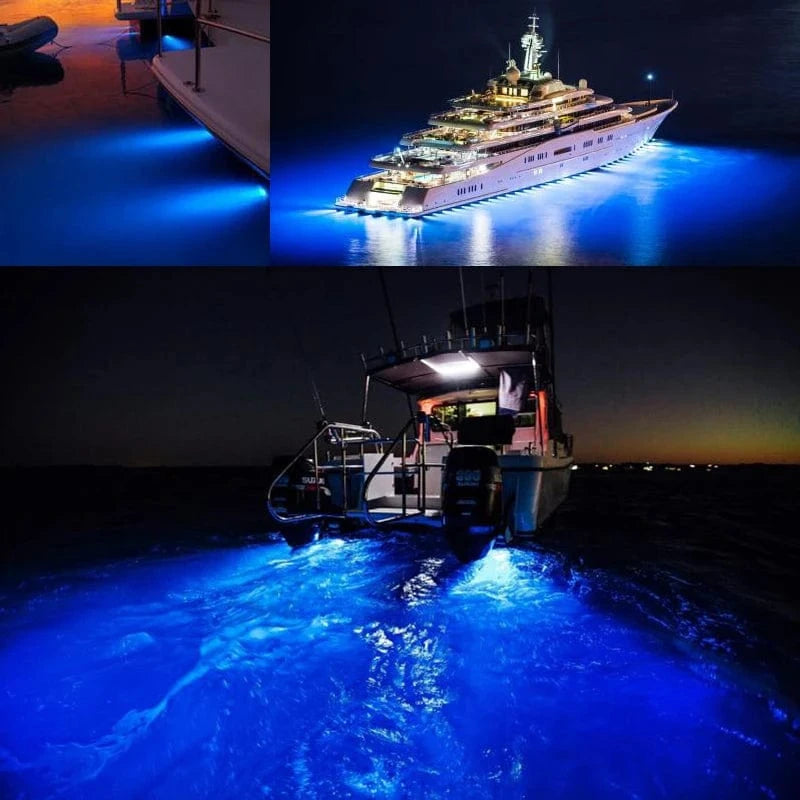 China China 10pcs Marine Boat Waterproof 12V 24V 6 LED Lamp Cabin Deck Courtesy Light Stern Transom Lights Blue For Small Boat Sailboat
