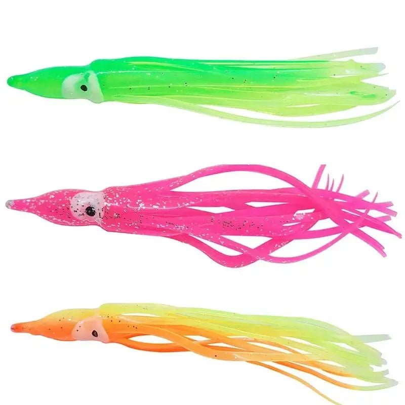 China China 10PCS Rubber Squid Skirts 8cm 10cm 12cm Octopus Soft Fishing Lures Tuna Sailfish Baits Mix Colors