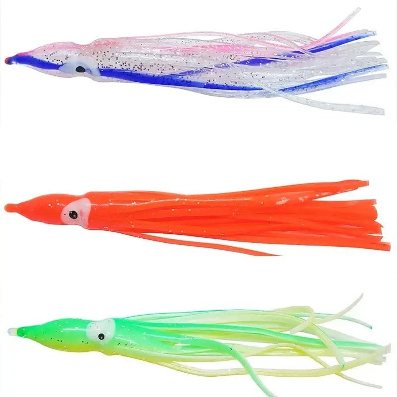 China China 10PCS Rubber Squid Skirts 8cm 10cm 12cm Octopus Soft Fishing Lures Tuna Sailfish Baits Mix Colors