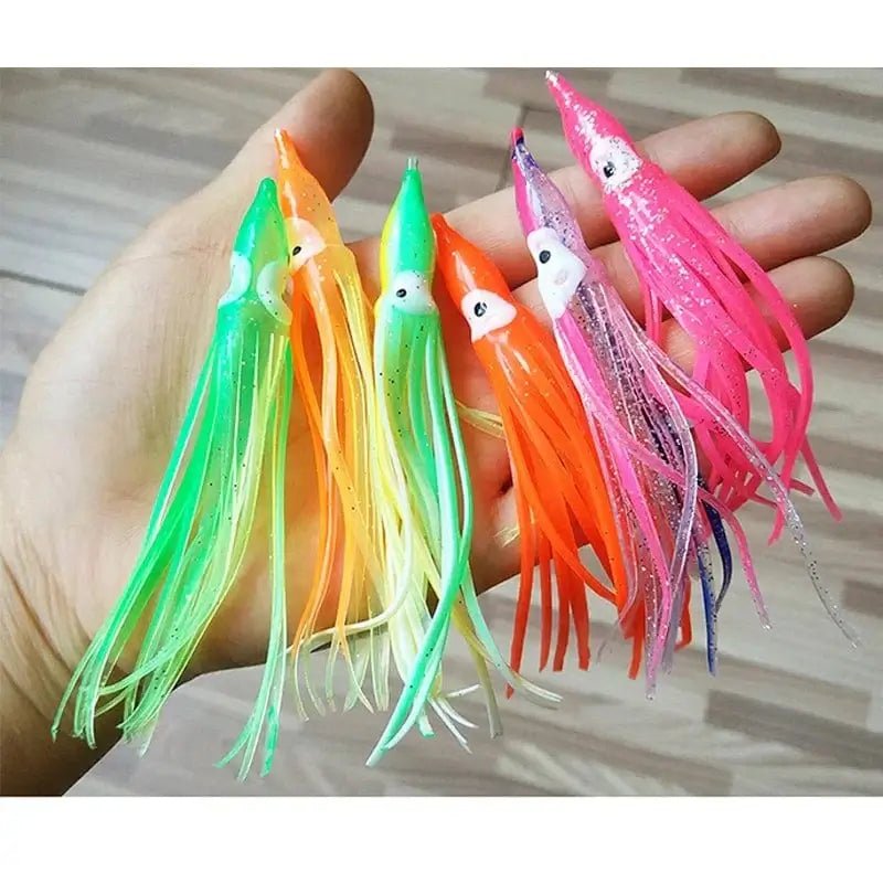China China 10PCS Rubber Squid Skirts 8cm 10cm 12cm Octopus Soft Fishing Lures Tuna Sailfish Baits Mix Colors