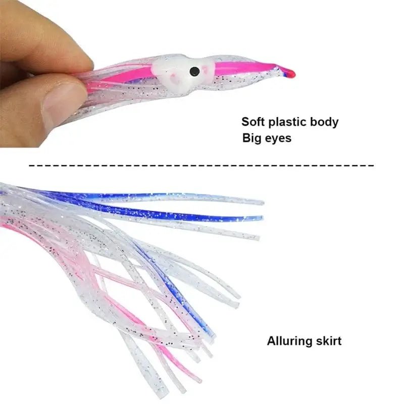 China China 10PCS Rubber Squid Skirts 8cm 10cm 12cm Octopus Soft Fishing Lures Tuna Sailfish Baits Mix Colors
