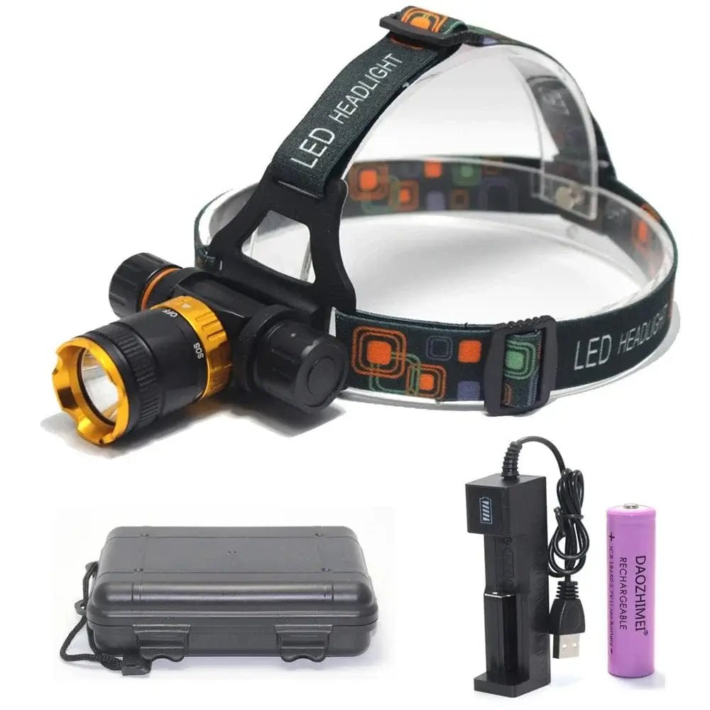 China China 10W T6 Diving head lamp spearfishing Headlight 4000 Lumen 5- Mode Waterproof LED Lighting Torch+1x 18650 battery + USB charger