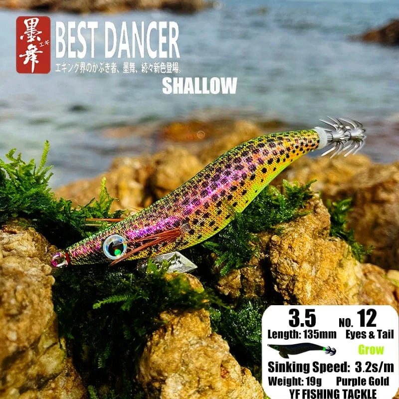 China China 12 19GRAM SHALLOW / 135mm / CHINA FUKUSHIMA 3.5 SQUID JIGS EGI LURE FISHING WOOD SHRIMP BAIT CUTTLEFISH OCTOPUS GLOW SOUND SHARP HOOKS  SILK SKIN 19GRAMS SHALLOW