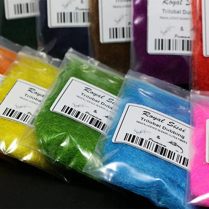 China China 12 optional colors trilobal dubbing fly tying antron dubs translucence gleamy dubbing materials crystal czech buggy nymph dubs