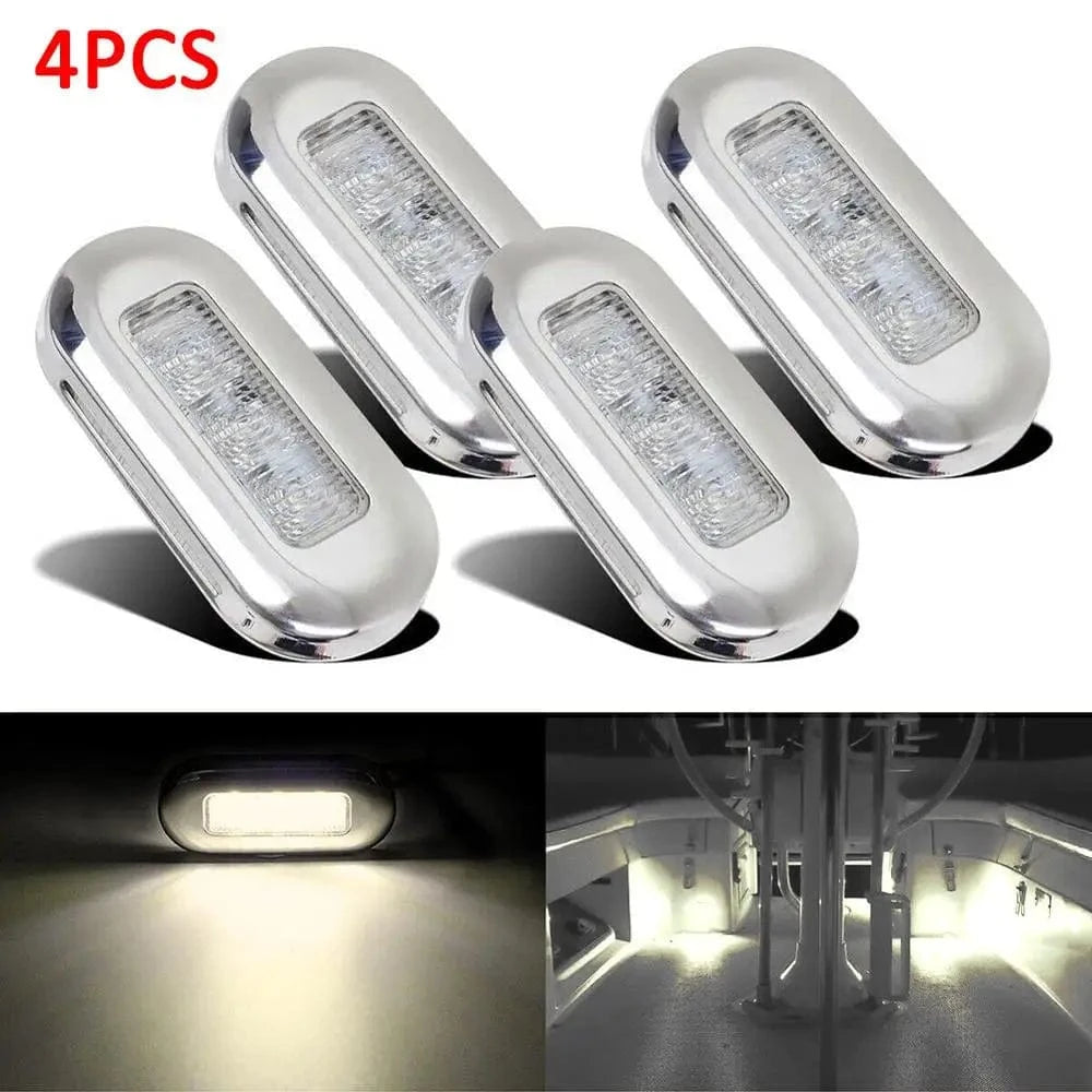 China China 12V Warm White 3LED / CHINA 4Pcs Boat Courtesy Lights Stair Deck Transom LED Stern Light Waterproof Boat Indicator Turn Signal Tail Lamp Yacht Marine Lights