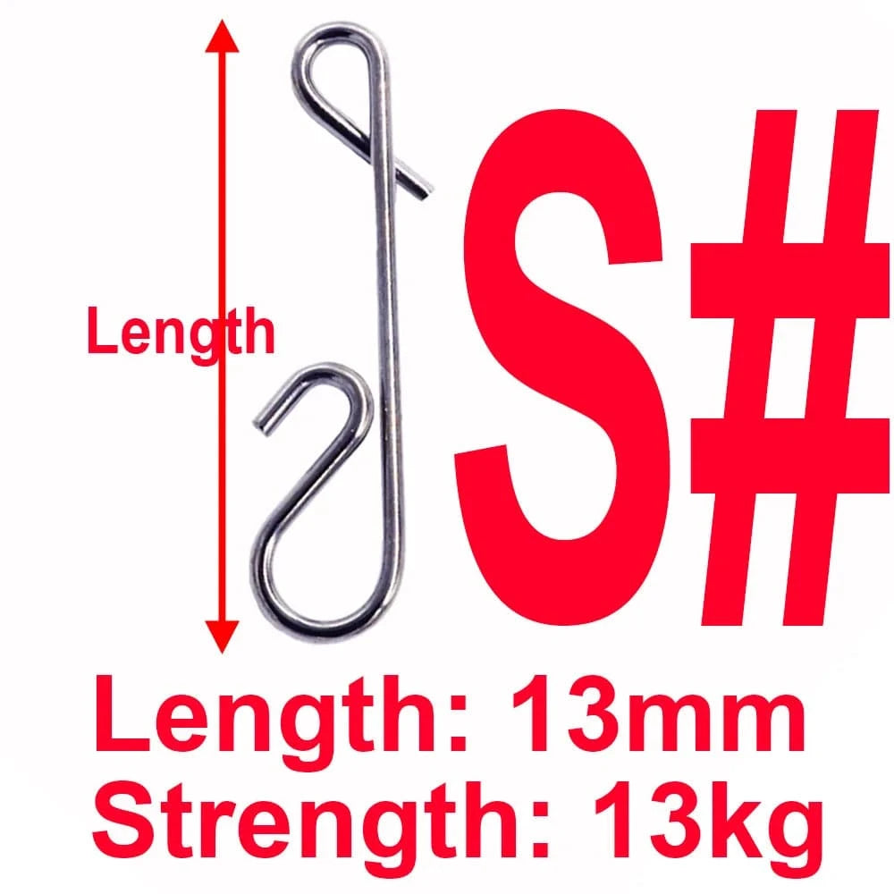 China China 13mm  S 50pcs 1Box Fishing Line Wire Braid Knotless Connector Fishing Lure Hook Barrel Solid Ring Swivel Carp Accessory Fish Tackle Tool