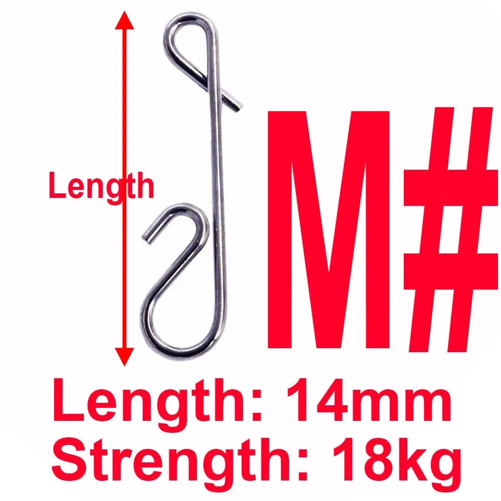 China China 14mm  M 50pcs 1Box Fishing Line Wire Braid Knotless Connector Fishing Lure Hook Barrel Solid Ring Swivel Carp Accessory Fish Tackle Tool