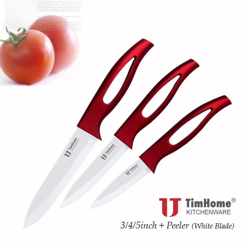 China China 151P-R(345) Timhome Zirconia Ceramic Knife Set 6" 5" 4" 3" Inch With Hollow Handle Kitchen Cooking Tools