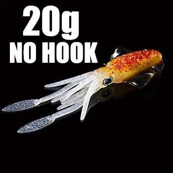 China China 15cm20g no hook 1 SUNMILE Fishing Soft Squid Lure 20g/60g/80g/100g/120g/150g Luminous/UV Squid Jig Fishing Lures For Sea Fishing Wobbler Bait