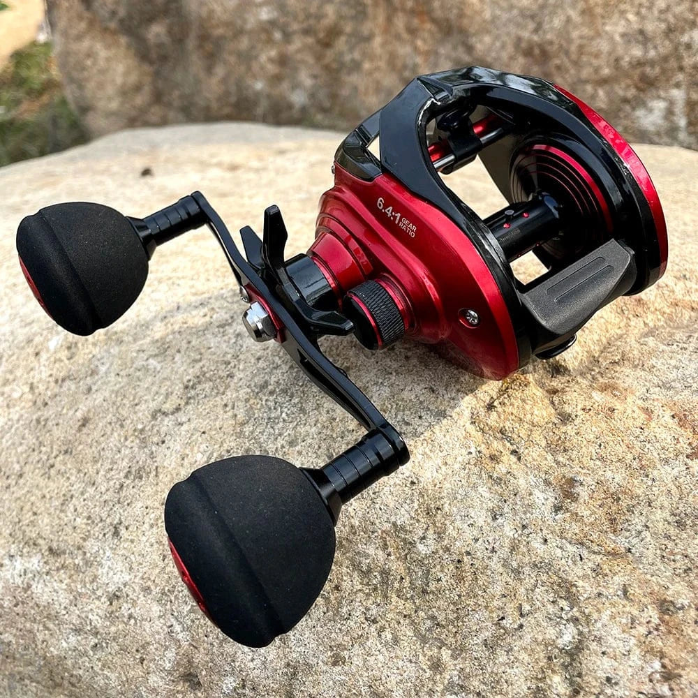 China China 15KG Drag Jig Baitcast Fishing Reel Saltwater Big Game Reel Dual-row Powerful Magnet Carbon Fiber Baitcasting Reels 6.4:1 8+1BB