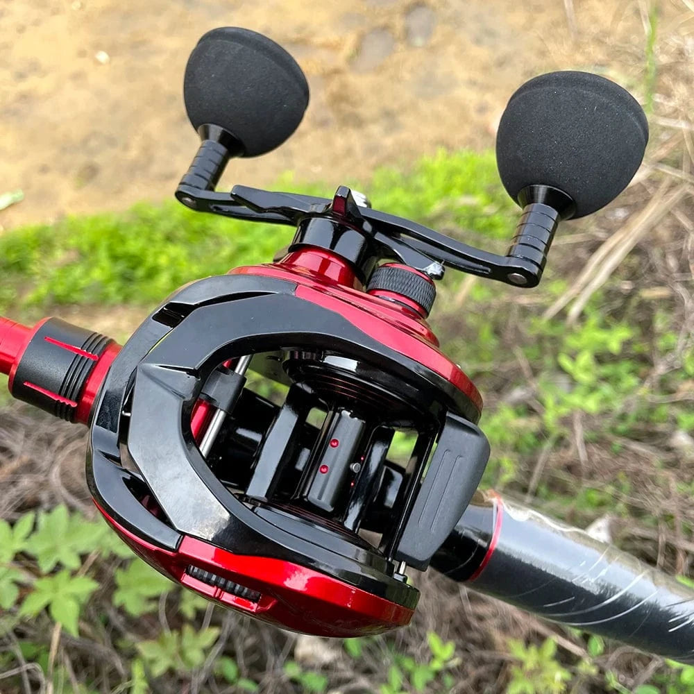 China China 15KG Drag Jig Baitcast Fishing Reel Saltwater Big Game Reel Dual-row Powerful Magnet Carbon Fiber Baitcasting Reels 6.4:1 8+1BB