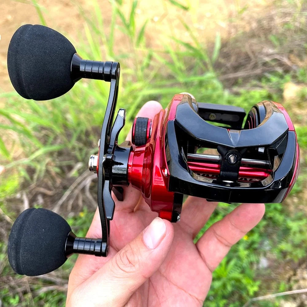 China China 15KG Drag Jig Baitcast Fishing Reel Saltwater Big Game Reel Dual-row Powerful Magnet Carbon Fiber Baitcasting Reels 6.4:1 8+1BB