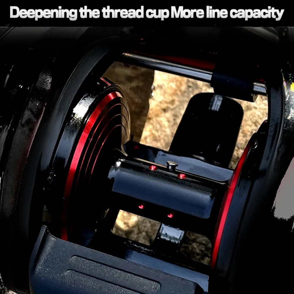 China China 15KG Drag Jig Baitcast Fishing Reel Saltwater Big Game Reel Dual-row Powerful Magnet Carbon Fiber Baitcasting Reels 6.4:1 8+1BB