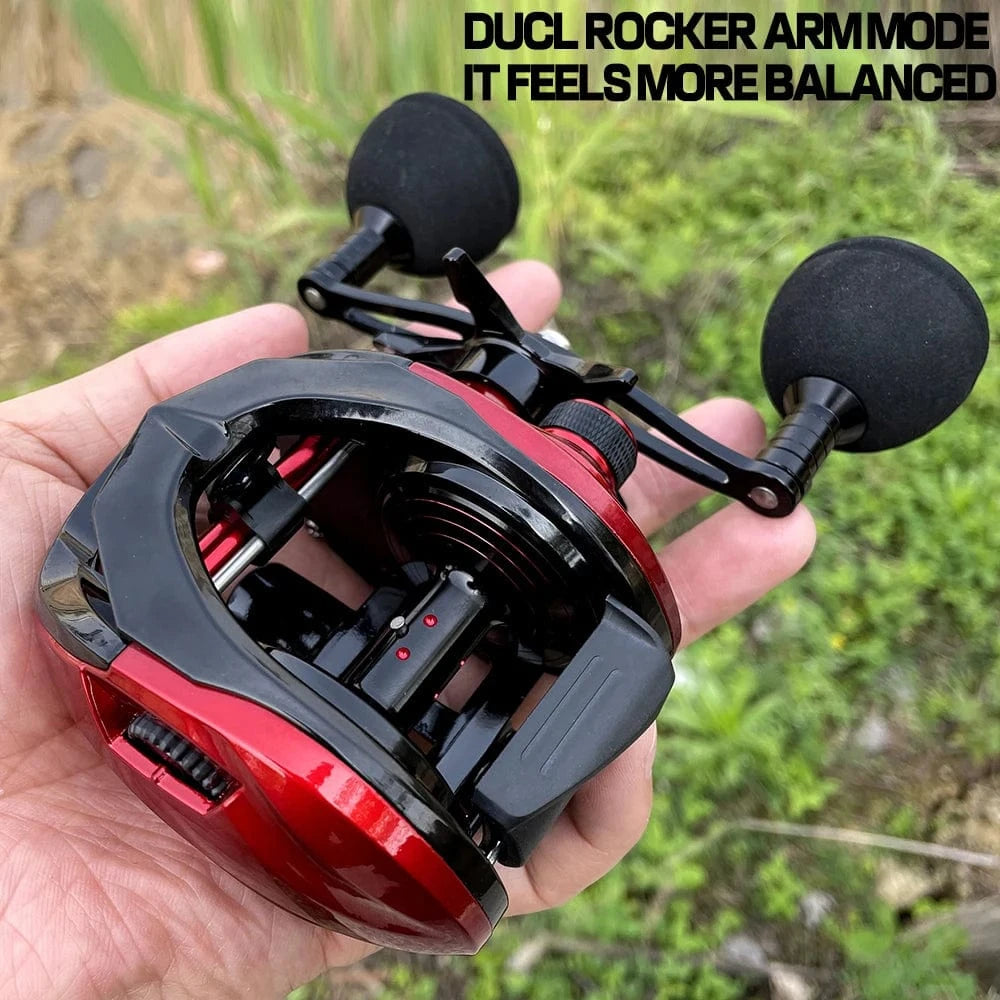 China China 15KG Drag Jig Baitcast Fishing Reel Saltwater Big Game Reel Dual-row Powerful Magnet Carbon Fiber Baitcasting Reels 6.4:1 8+1BB