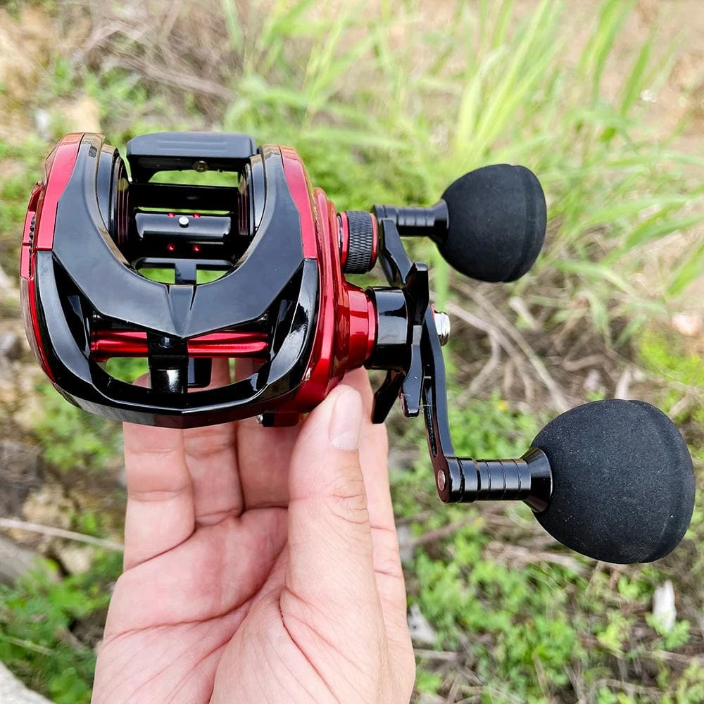 China China 15KG Drag Jig Baitcast Fishing Reel Saltwater Big Game Reel Dual-row Powerful Magnet Carbon Fiber Baitcasting Reels 6.4:1 8+1BB