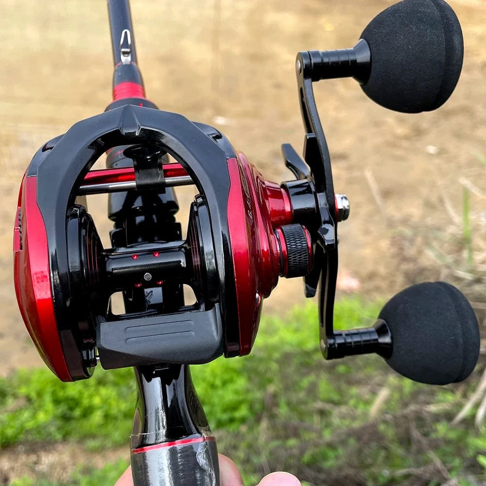 China China 15KG Drag Jig Baitcast Fishing Reel Saltwater Big Game Reel Dual-row Powerful Magnet Carbon Fiber Baitcasting Reels 6.4:1 8+1BB