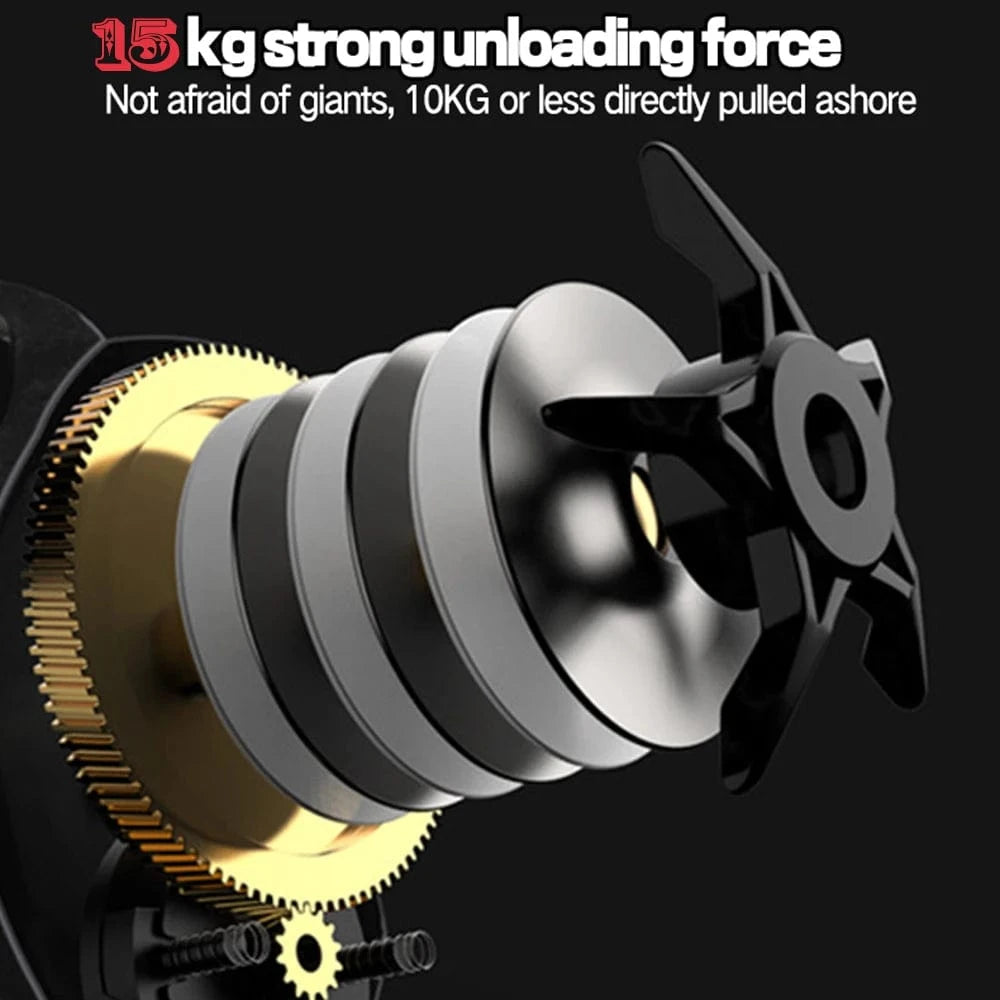 China China 15KG Drag Jig Baitcast Fishing Reel Saltwater Big Game Reel Dual-row Powerful Magnet Carbon Fiber Baitcasting Reels 6.4:1 8+1BB