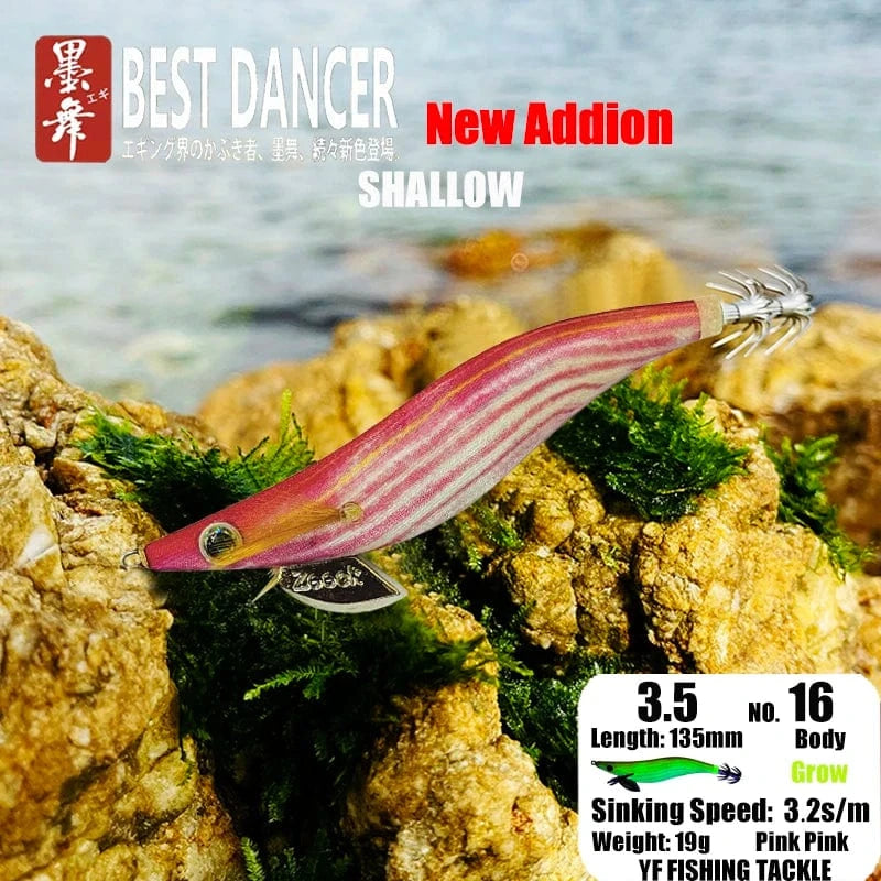 China China 16 19GRAM SHALLOW / 135mm / CHINA FUKUSHIMA 3.5 SQUID JIGS EGI LURE FISHING WOOD SHRIMP BAIT CUTTLEFISH OCTOPUS GLOW SOUND SHARP HOOKS  SILK SKIN 19GRAMS SHALLOW