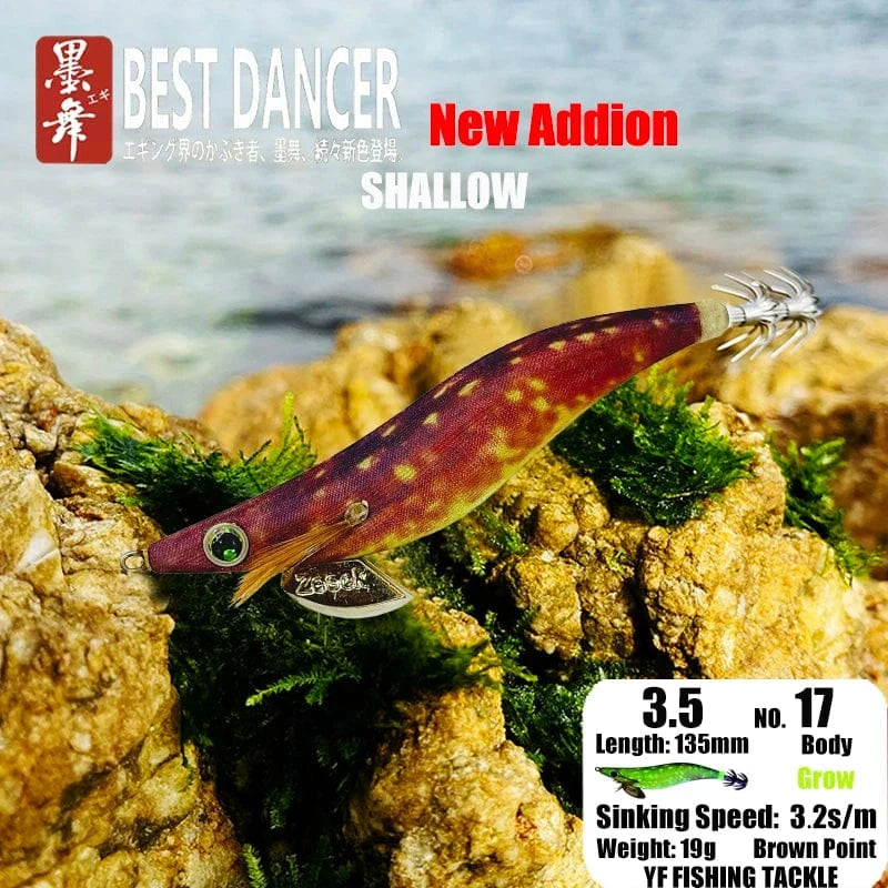 China China 17 19GRAM SHALLOW / 135mm / CHINA FUKUSHIMA 3.5 SQUID JIGS EGI LURE FISHING WOOD SHRIMP BAIT CUTTLEFISH OCTOPUS GLOW SOUND SHARP HOOKS  SILK SKIN 19GRAMS SHALLOW