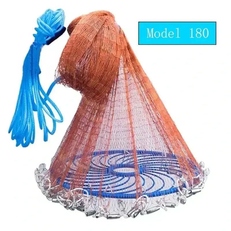 China China 180 / CHINA Lawaia landing net fish Cast Net Fishing Network USA Fishing Trap Hand-throw Fly Fish Network with iron Sinkers netting fish net