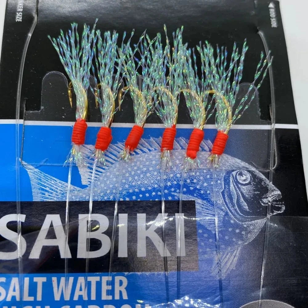 China China 1Park/5pcs Lunker Sabiki Rigs  Hooks Saltwater Fishing Lures Luminous Glow Flash Fishskin Sea Bait Mackerel Pesca Tackle