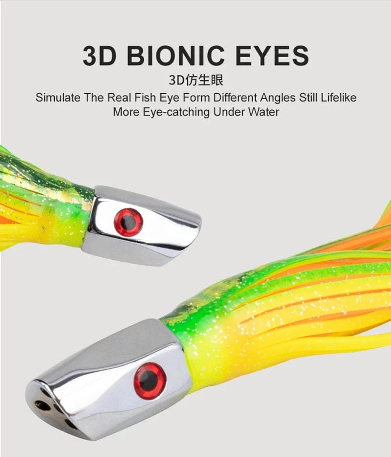 China China 1pc 20.5cm 76g Trolling Lure Bait Copper Head Octopus Squid Skirt Bait Big Game Drag Fishing Marlin Tuna Pesca Hard Bait