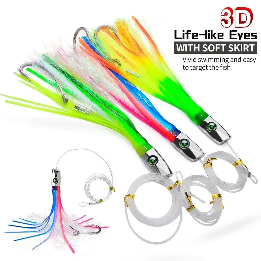 China China 1pc 22cm/8.7inch Trolling Bait For Marlin Tuna Dolphin Shark Big Game, Deep-sea Fishing Bait, Octopus Squid Skirt Trolling Lures
