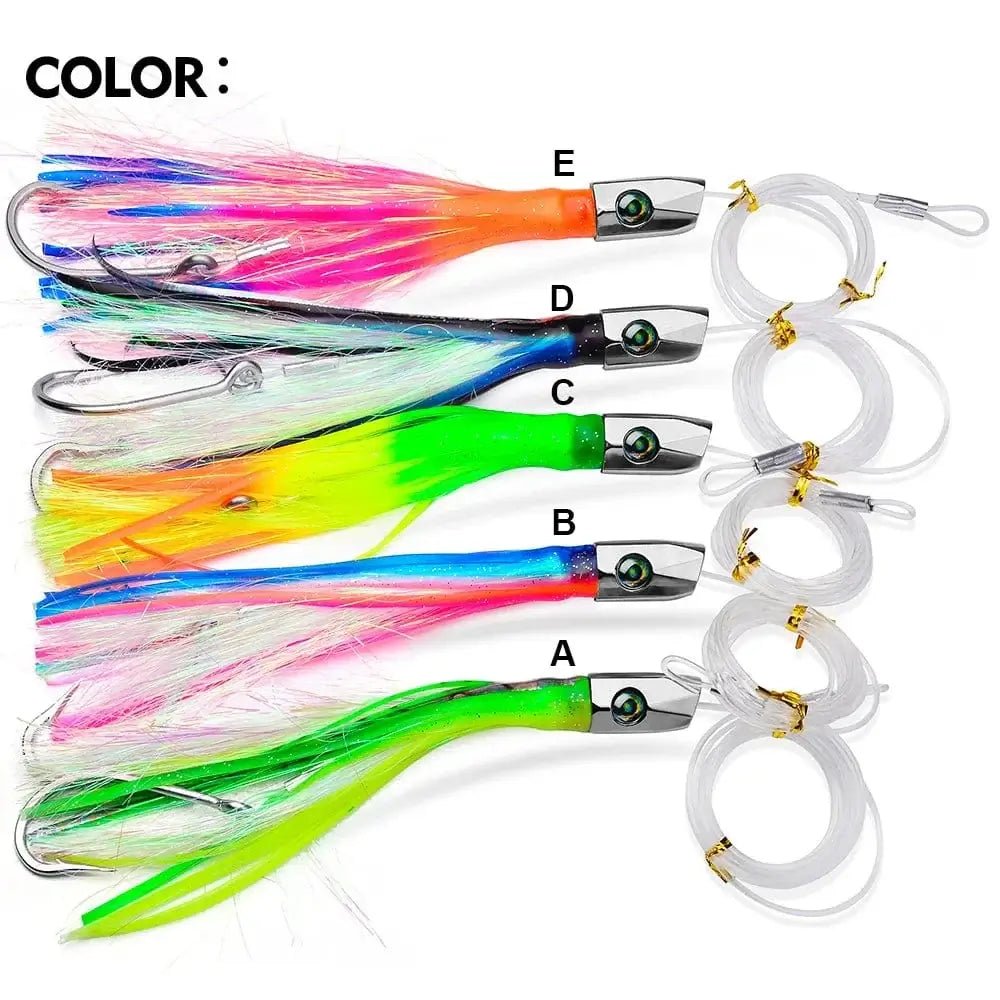 China China 1pc 22cm/8.7inch Trolling Bait For Marlin Tuna Dolphin Shark Big Game, Deep-sea Fishing Bait, Octopus Squid Skirt Trolling Lures