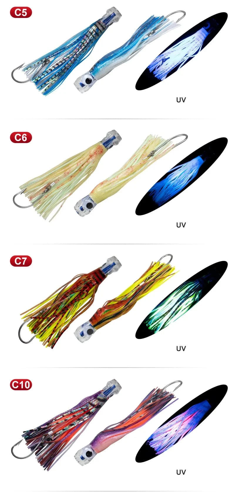 China China 1pc 23cm 130g UV Trolling Lure Bait Resin Head Head Octopus Squid Skirt Bait Big Game Drag Fishing Marlin Tuna Pesca Hard Bait