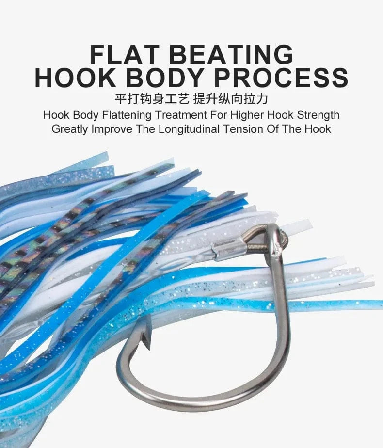 China China 1pc 23cm 130g UV Trolling Lure Bait Resin Head Head Octopus Squid Skirt Bait Big Game Drag Fishing Marlin Tuna Pesca Hard Bait